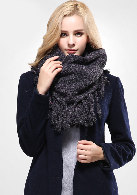 Cotton Solid Tassel Scarf