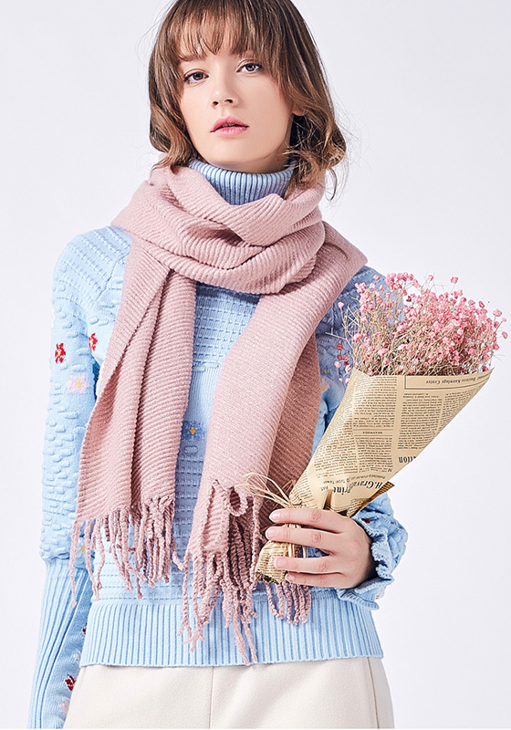Solid Acrylic Tassel Scarf