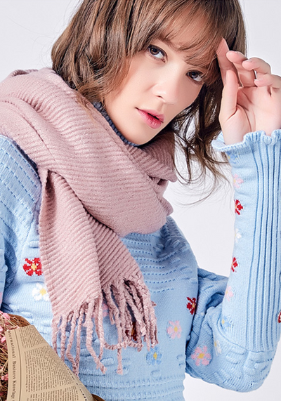 Solid Acrylic Tassel Scarf