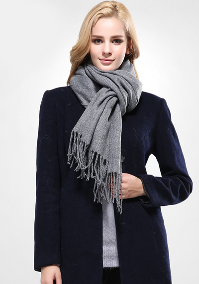 Solid Cotton Tassel Scarf