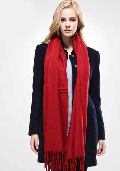 Cotton Solid Tassel Scarf