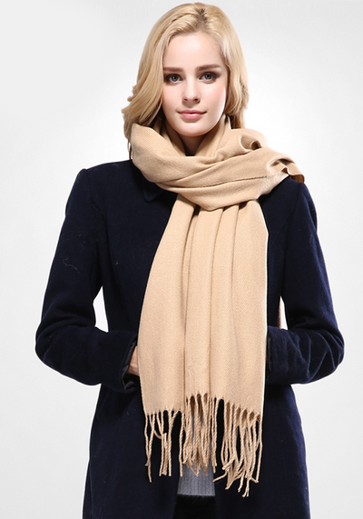 Solid Cotton Tassel Scarf