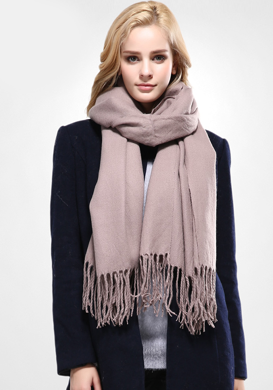 Cotton Solid Tassel Scarf
