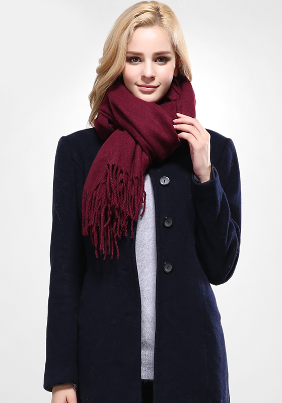 Cotton Solid Tassel Scarf