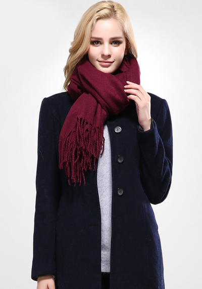 Cotton Solid Tassel Scarf