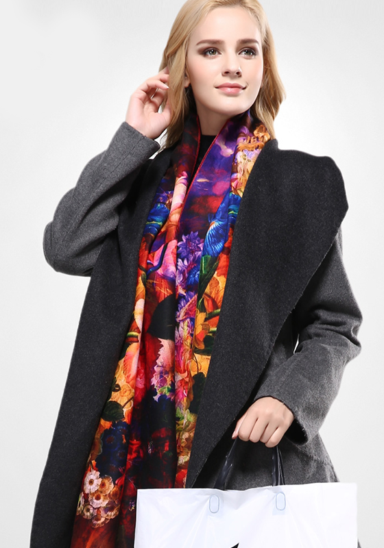 Wool Print Cashmere Scarf