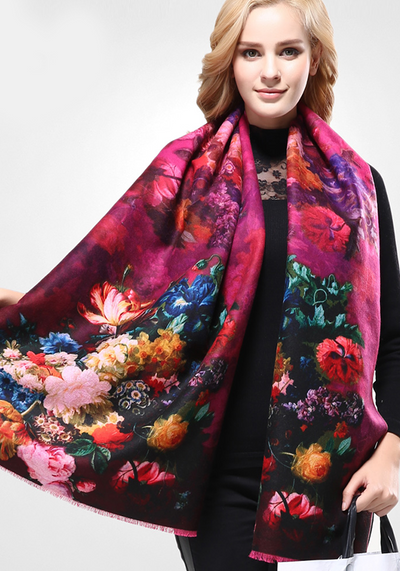 Wool Print Cashmere Scarf