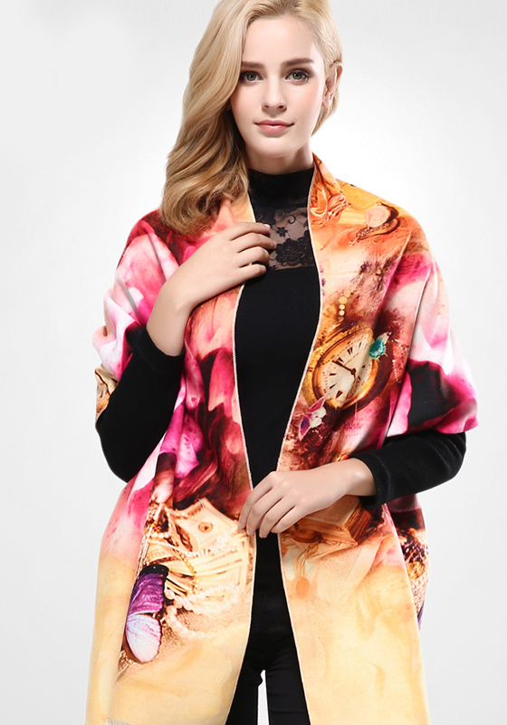 Wool Print Cashmere Scarf