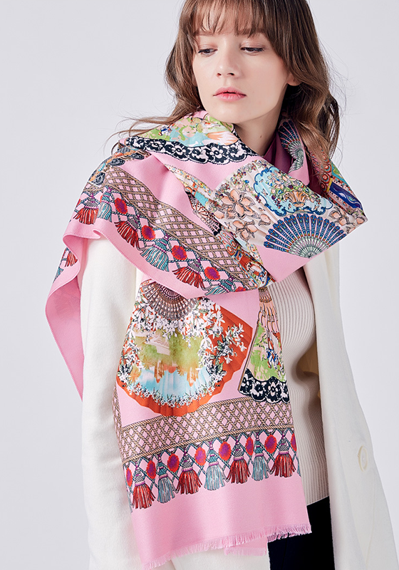 Wool Print Cashmere Shawl
