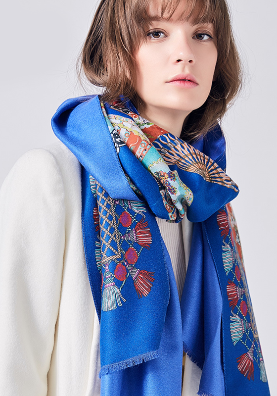Wool Print Cashmere Shawl